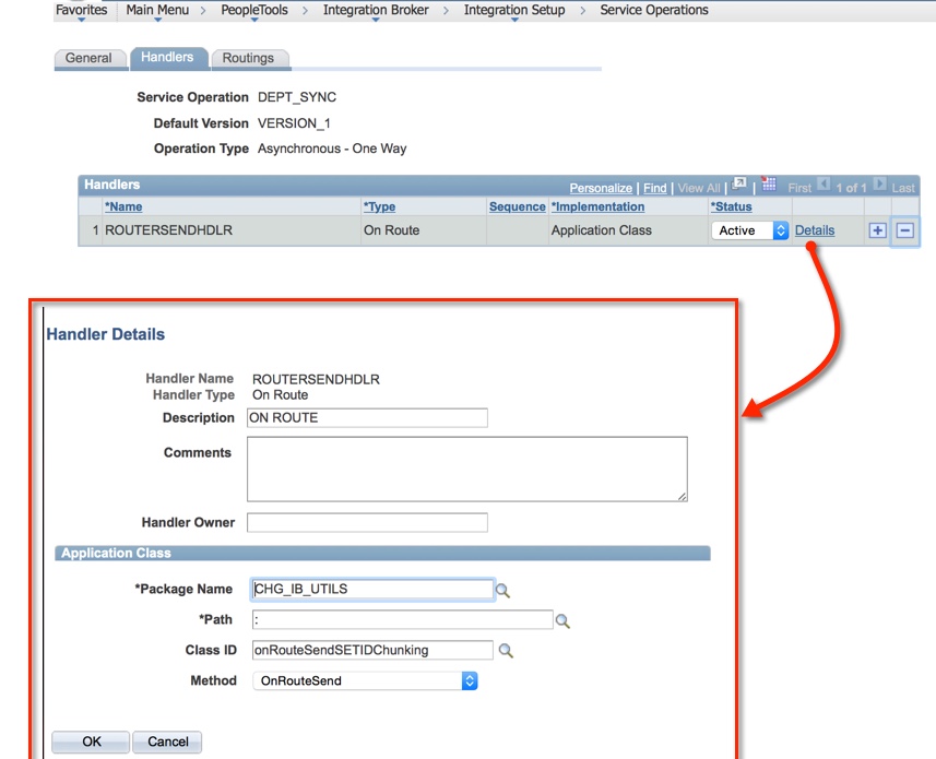 OnRouteSend Handler Setup